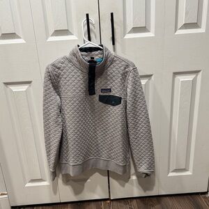Patagonia Gray Quilted Turtleneck Sweater
